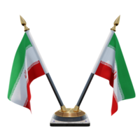 Iran 3d illustration Double V Desk Flag Stand png