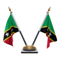 Saint Kitts and Nevis 3d illustration Double V Desk Flag Stand png