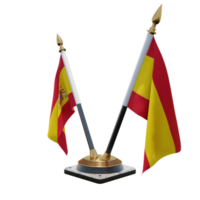 Spain 3d illustration Double V Desk Flag Stand png