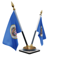 Minnesota 3d illustration Double V Desk Flag Stand png