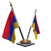 suporte de bandeira de mesa dupla v ilustração 3d da armênia png