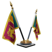 sri lanka ilustração 3d dupla v suporte de bandeira de mesa png