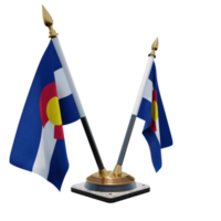 Colorado 3d illustratie dubbele v bureau vlag staan png