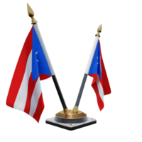Puerto Rico 3d illustration Double V Desk Flag Stand png