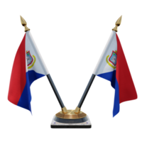 sint maarten ilustración 3d soporte de bandera de escritorio doble v png