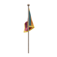 bandeira de ilustração 3d do sri lanka no poste. mastro de madeira png