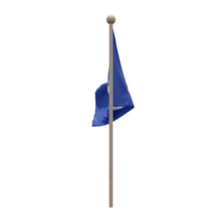 Michigan 3d illustration flag on pole. Wood flagpole png