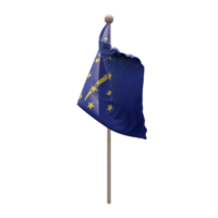 Indiana 3d illustratie vlag Aan pool. hout vlaggenmast png