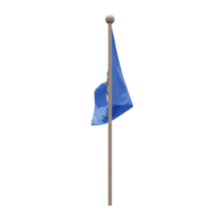 Minnesota 3d illustration flag on pole. Wood flagpole png