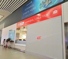 Istanbul, Turkey in July 2022. Lost and found offices and baggage service airlines are the first places to go when you lose your suitcase or luggage or other items. photo