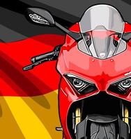 motorcycle front view and flag vector
