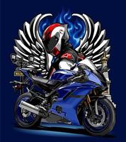biker and motorcycle vector