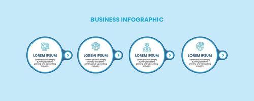 Business infographic design template with 4 options, steps or processes. Timeline design for brochure, and presentation. Infographic design layout vector