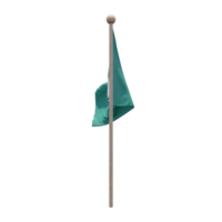 bandeira de ilustração 3d de macau no poste. mastro de madeira png