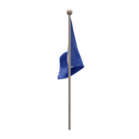 Virginia 3d illustration flag on pole. Wood flagpole png