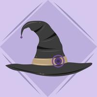 ilustración de vector de sombrero de bruja para diseño gráfico y elemento decorativo