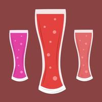 Three glasses of berry juice vector illustration for graphic design and decorative element