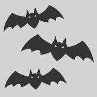 Ilustración de vector de murciélago negro volador para diseño gráfico y elemento decorativo