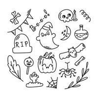 conjunto de vectores de dibujos de halloween