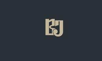 printalphabet letras iniciales monograma logo bj, jb, b y j vector
