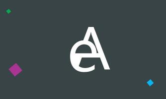 Alphabet letters Initials Monogram logo EA, AE, E and A vector