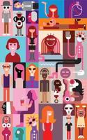 collage de arte pop de personas vector