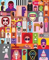 People Pop Art Collage vector
