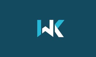 alfabeto letras iniciales monograma logo wk, kw, w y k vector