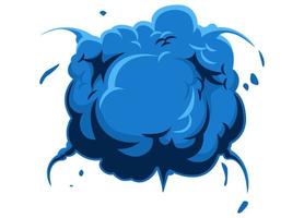 Blue explosion element illustration for comic, poster, book, painting, drawing, background. Bomb effect. Vector eps 10