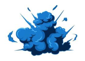 Blue explosion element illustration for comic, poster, book, painting, drawing, background. Bomb effect. Vector eps 10