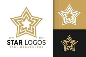 diseño de logotipo de adorno de estrella abstracto, vector de logotipos de identidad de marca, logotipo moderno, plantilla de ilustración vectorial de diseños de logotipo