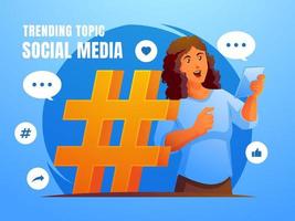 trending topic social media concept vector