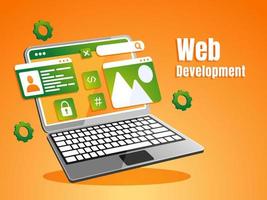 Web development concept with laptop symbol vector