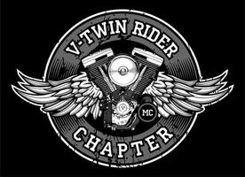 patch biker v twin engine vector