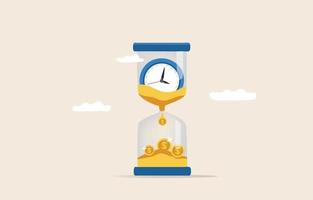 Time is money concept, time value of money, save time, Money saving.Time management. vector