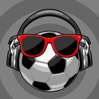 ball using headphones vector