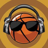 ball using headphones vector