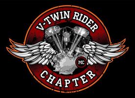 patch biker v twin engine vector