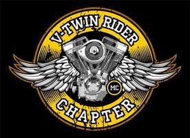 patch biker v twin engine vector