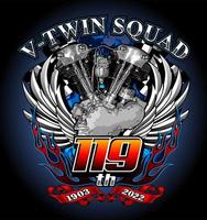 v twin with wings vector template