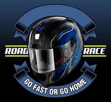 motorcycle helmet and ribbon vector