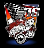 car engine racing vector