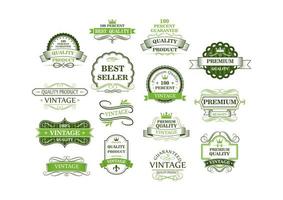 Green labels and banners vector