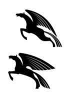 Fantasy winged horses vector