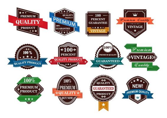 Retro banners, labels and stickers