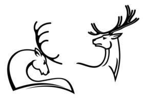 Deers with big antlers vector