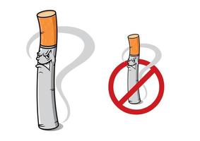 Sign no smoking with danger cigarette vector