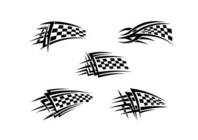 Chequer flags tattoo vector