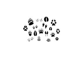 Animal footprints silhouettes vector