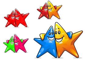 estrellas sonrientes de dibujos animados vector